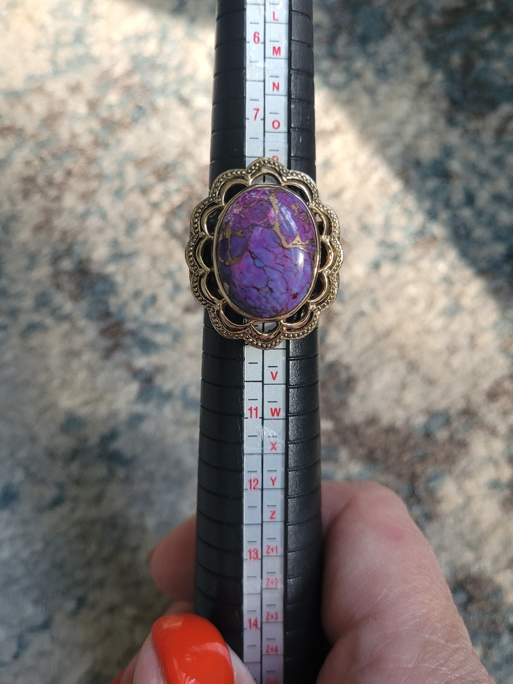 Nicky Butler Gold-Tone Filigree Ring with Purple Turquoise